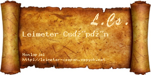 Leimeter Csépán névjegykártya